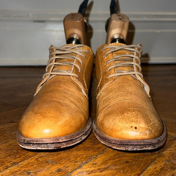 Frye Cognac Leather Lace Up Derby Oxfords Low Heel - Women’s 8.5 - Picture 3 of 8